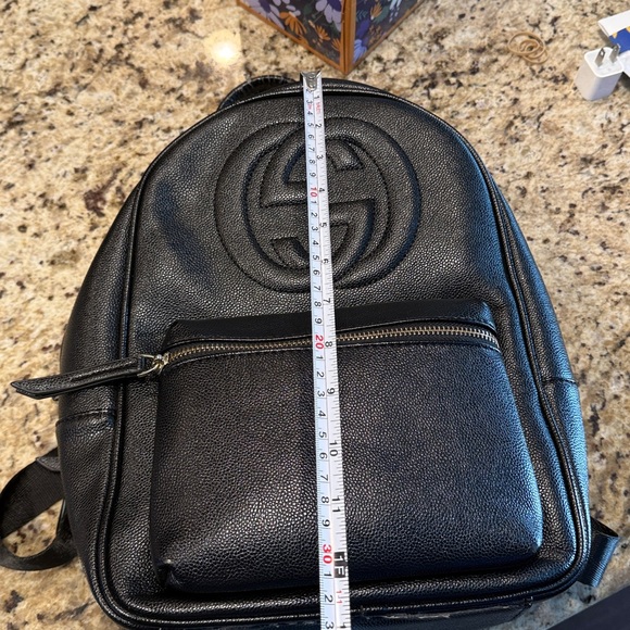 Pre loved Inspired Backpack Bag Black-REVIEW LAST TWO PICTURES FOR CALLOUTS - Picture 8 of 11